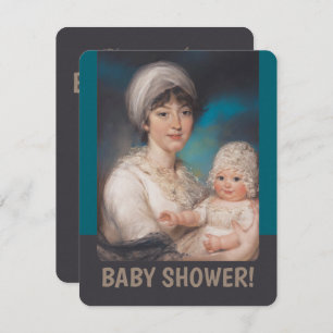 Petite fille et mère CC0981 Baby shower invitation