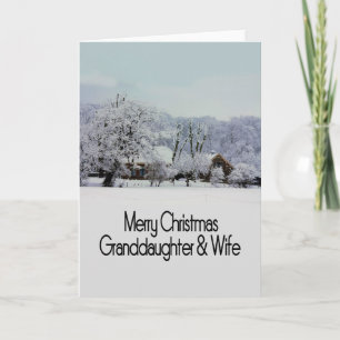 Petite-fille et sa femme Joyeuse carte de Noël