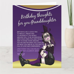 petite-fille gothique carte d'anniversaire - anniv