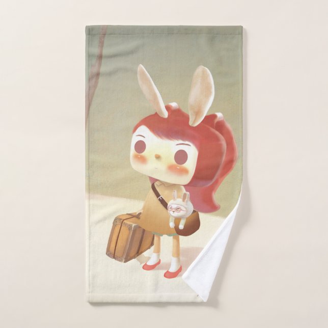 Petite fille perdue dans la forêt (Serviette à main)