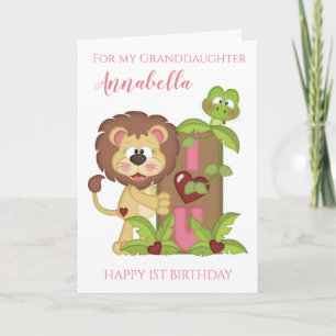 Petite-fille Premier anniversaire mignonne Carte p
