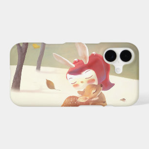 Petite fille qui serre des cerfs