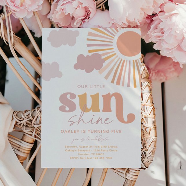 Petite fille soleil Invitation d'anniversaire (Créateur téléchargé)