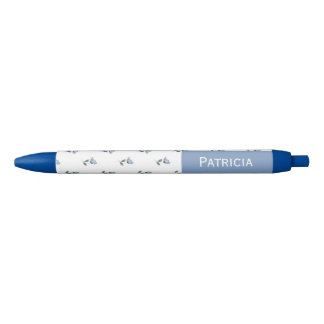 Petite Fleur Little Flower Custom Name Blue Ink Pen