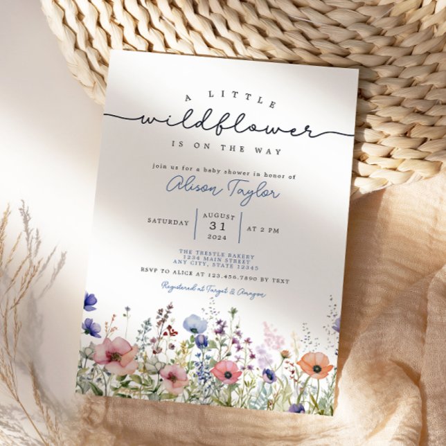 Petite Fleur sauvage Fleur Baby shower Invitation (Créateur téléchargé)