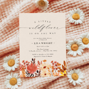 Petite Fleur sauvage Fleur Baby shower Invitation