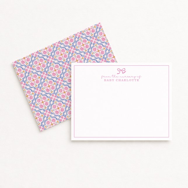 Petite Floral Folk Nursery Note Card (Creator Uploaded)