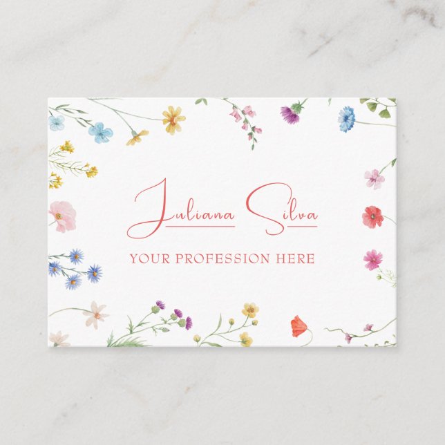 Petite Floral Patterned  Business Card (Front)