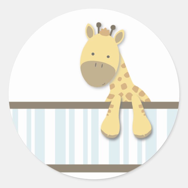 Petite girafe {Bleu} | Stickers (Devant)