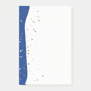 Petite Golden Stars Wave Post-it-Notes-Blue Post-it Notes