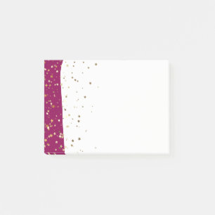 Petite Golden Stars Wave Post-it-Notes-Raspberry Post-it Notes
