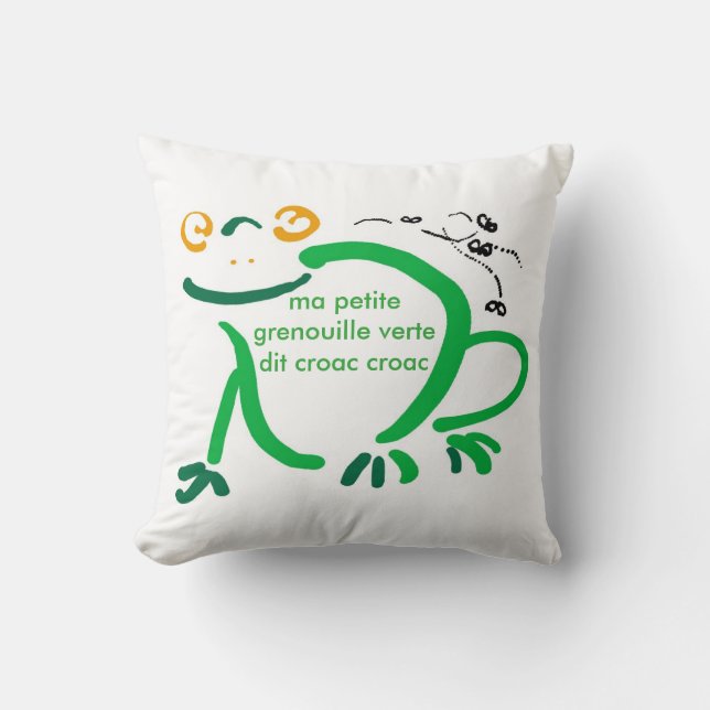 petite grenouille verte  throw pillow (Front)