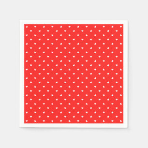 Petite Hearts on Bright Red Paper Napkin