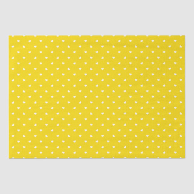 Petite Hearts on Bright Yellow Tissue Paper (Front)