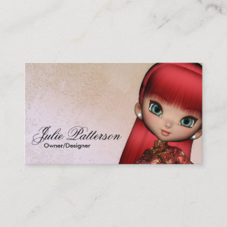 Petite Imaginaire asiatique de cheveux rouge Carte