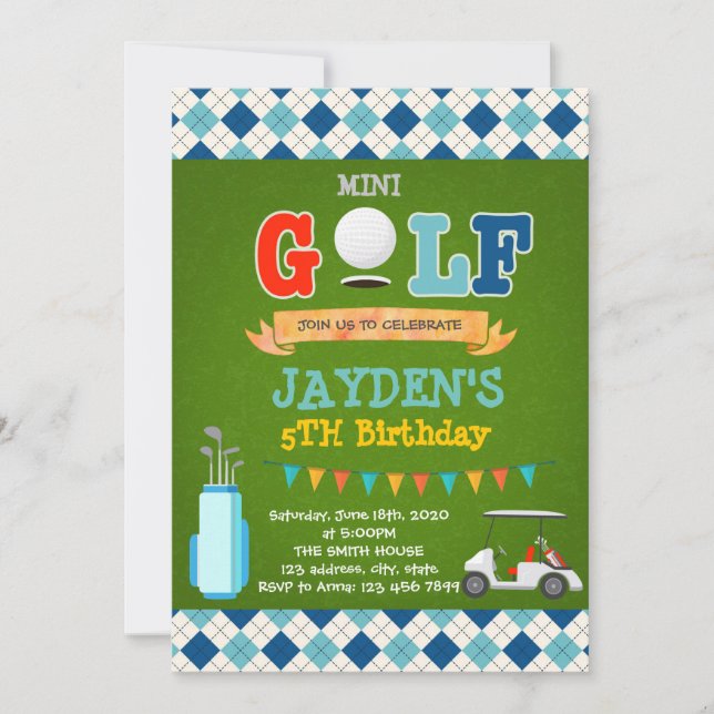 Petite invitation à la fête d'anniversaire de mini (Devant)