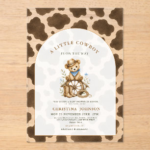 Petite Invitation Acrylique Cowboy   Impression de
