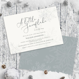 Petite invitation au baby shower de flocon de neig