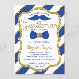 Petite invitation au Baby shower Gentleman, Faux G