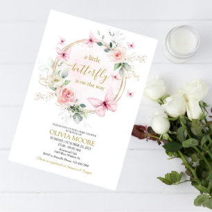 Petite invitation au baby shower papillon