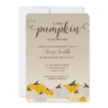 Petite invitation baby shower citrouille