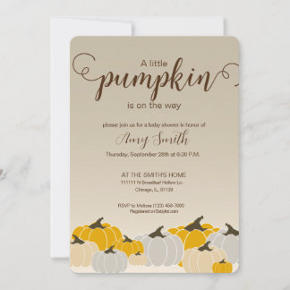 Petite invitation baby shower citrouille