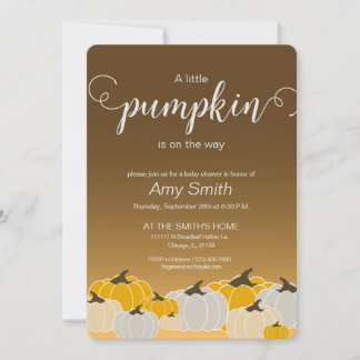 Petite invitation baby shower citrouille