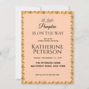 Petite invitation Baby shower Citrouille