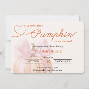Petite invitation Baby shower Citrouille - Bow ros