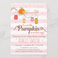 Petite invitation Baby shower Citrouille Mason Jar