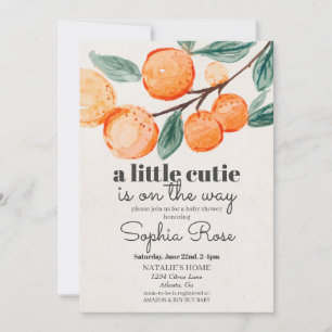 Petite invitation baby shower orange cuite
