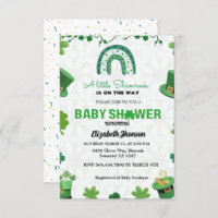 Petite invitation baby shower shamrock