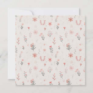 Petite invitation carrée à motif floral