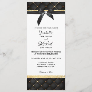 Petite invitation d'arc de diamant de noir et d'or