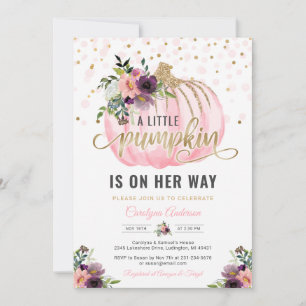 Petite invitation de Baby shower Citrouille - 5x7