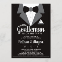 Petite invitation de Baby shower Gentleman, Tuxedo