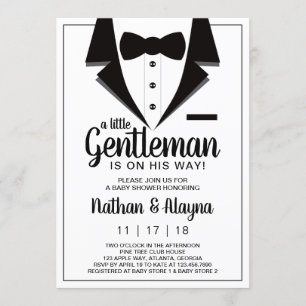 Petite invitation de Baby shower Gentleman, Tuxedo