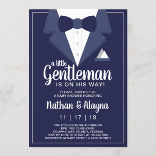 Petite invitation de Baby shower Gentleman, Tuxedo