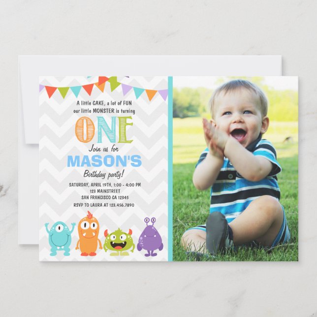 Petite invitation de fête d'anniversaire de (Devant)