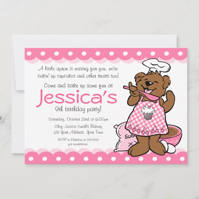 Petite invitation de partie de Baker d'ours (Devant)