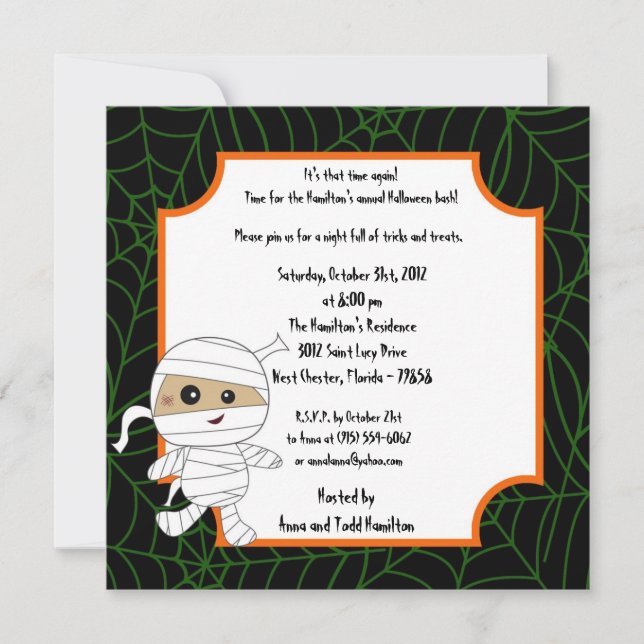 petite invitation de partie de Halloween des (Devant)