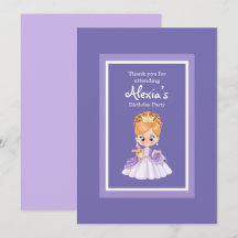 Petite invitation de princesse blanche et violette