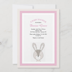 Petite invitation de rose de lapin