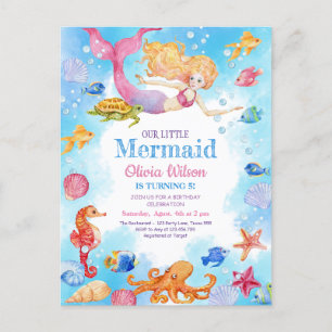 Petite invitation de sirène à l'anniversaire des e