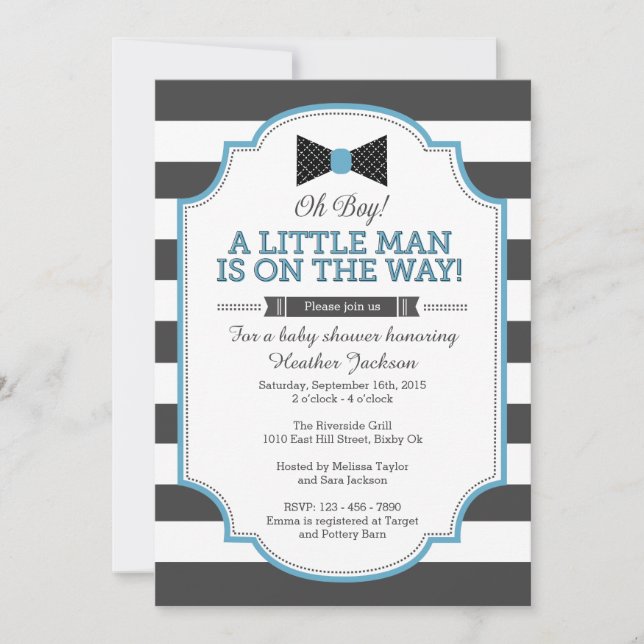 Petite invitation d'homme, invitation 5x7 de (Devant)