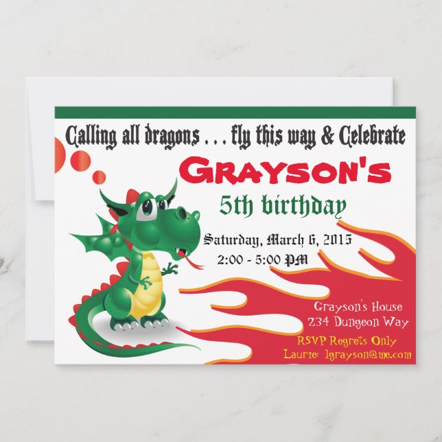 Petite Invitation Dragon (Devant)