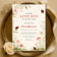 Petite Invitation Fête de Bébé Coccinelle