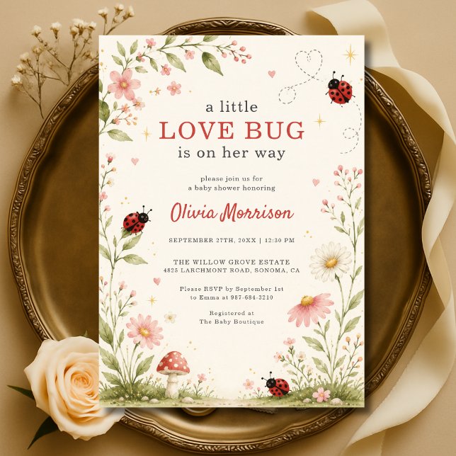 Petite Invitation Fête de Bébé Coccinelle (Créateur téléchargé)