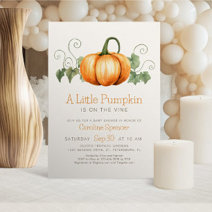 Petite invitation minimaliste Citrouille Baby show