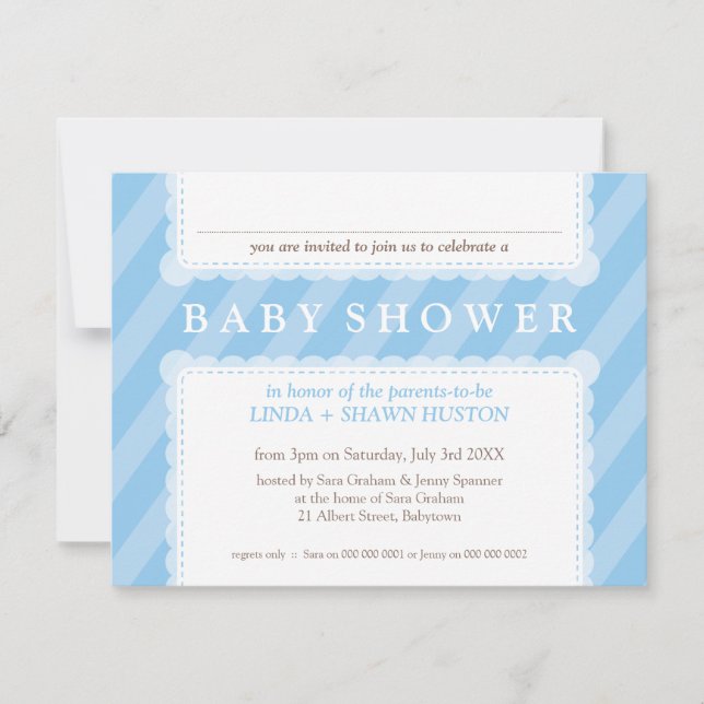 PETITE INVITATIONS BABY SHOWERS :: gouttes de plui (Devant)